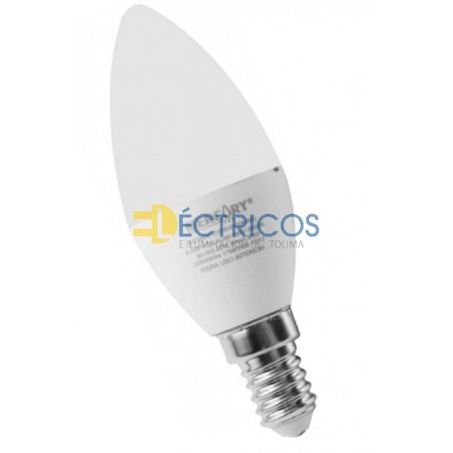 BOMBILLO LED VELA ROSCA E14 5W 6500K INDICE DE COLOR: 80