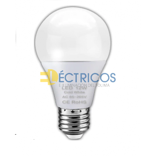 BOMBILLO LED 12W E27 6500K ALTA CALIDAD ÍNDICE DE COLOR: 80